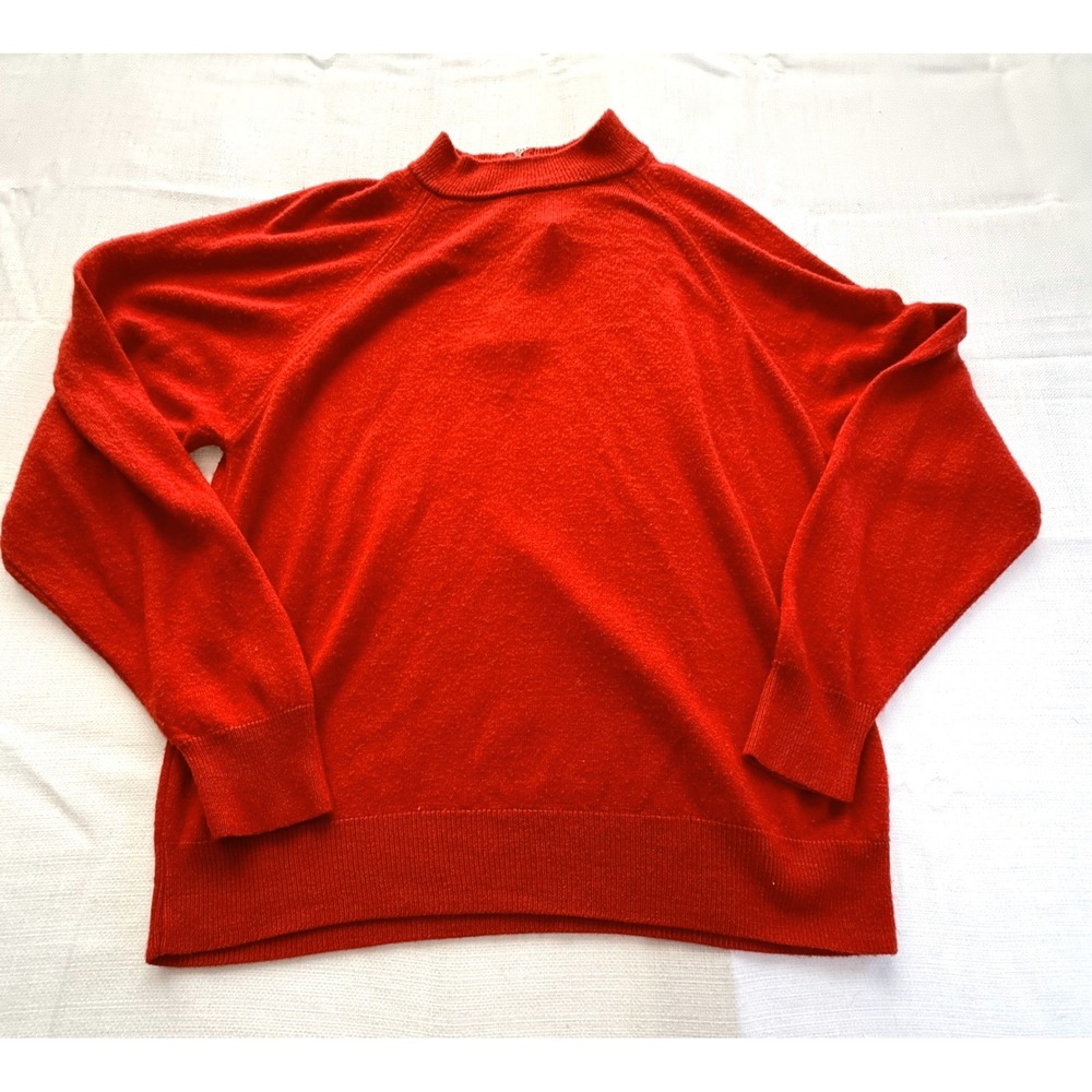 Vintage‎ Designers Originals Red Mock Neck Sweater Luxelon Large 80s 90s